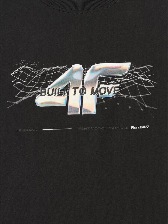 4F 4F T-Shirt IN MOTION Czarny Regular Fit