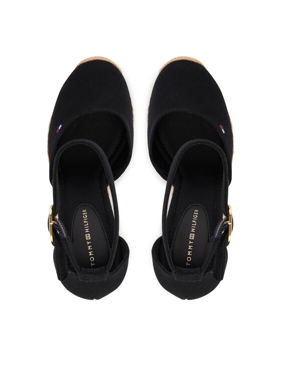 Tommy Hilfiger Tommy Hilfiger Espadryle Flag High Wedge Espad Closed Toe FW0FW09225 Czarny
