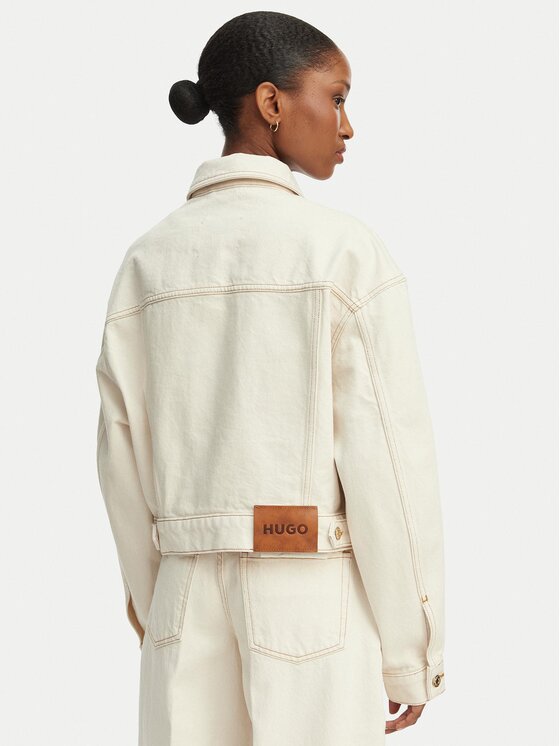 HUGO HUGO Jeansjacke Gisolia 50559618 Écru Relaxed Fit