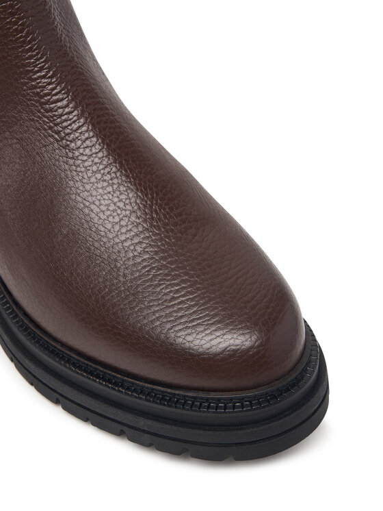 Tommy Hilfiger Tommy Hilfiger Ghete Jodhpur Th Emboss Grain Leather Chelsea FW0FW09559 Maro