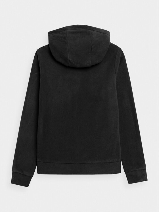 4F 4F Fleecová mikina 4FAW23TFLEF148 Čierna Regular Fit