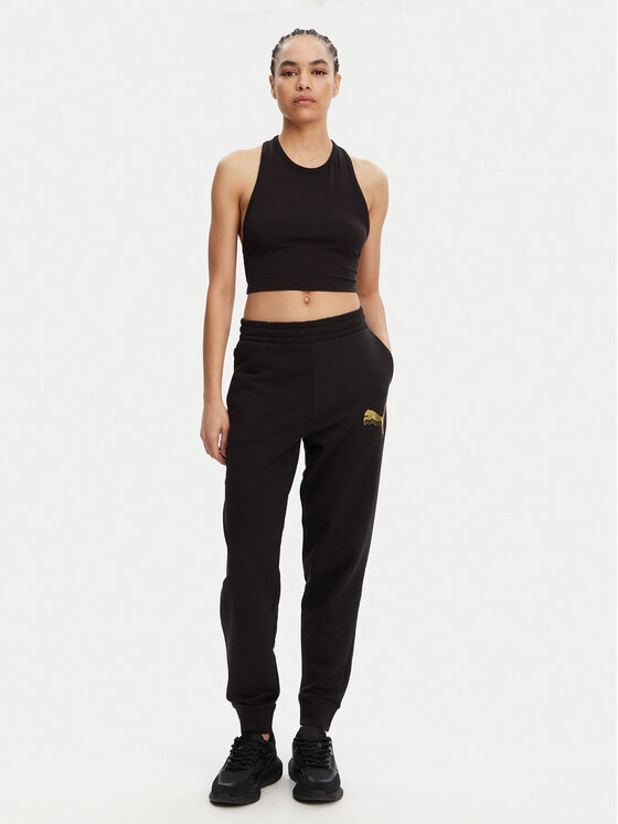 Puma Puma Pantaloni trening Ess Metallic 684999 Negru Regular Fit