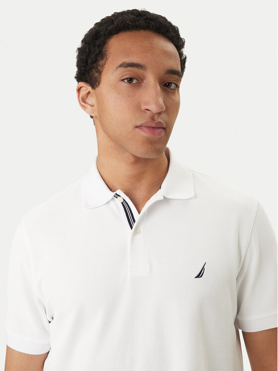 Nautica Nautica Tricou polo Cabin NCCR0110 Alb Classic Fit