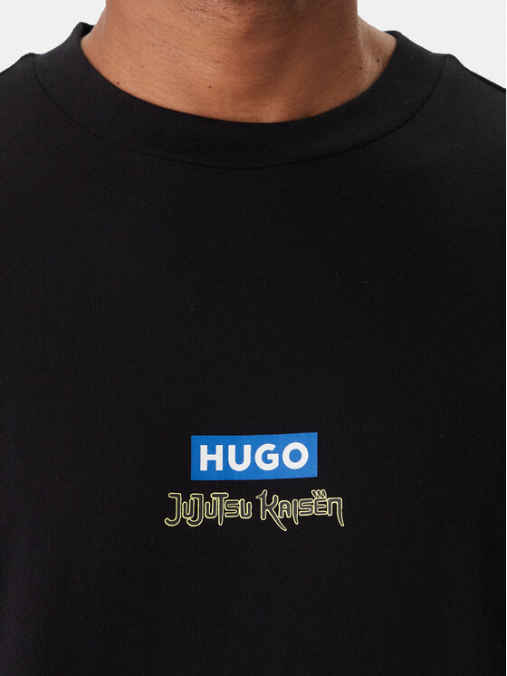 HUGO HUGO Majica z dolgimi rokavi Nichaboso JJK 50554835 Črna Relaxed Fit