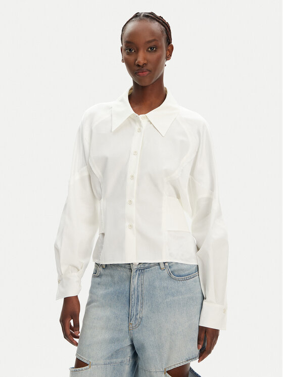 PINKO PINKO Košile Controvento 104594 A2BT Bílá Relaxed Fit