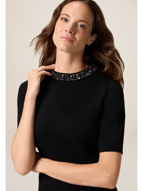 Oltre Oltre Maglione M451J005198N033 Nero Slim Fit