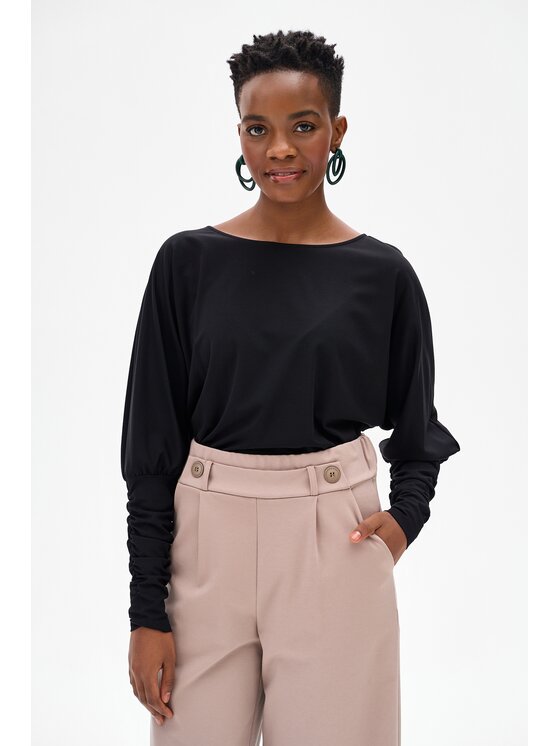 blue shadow blue shadow Bluzka Fiola Czarny Regular Fit