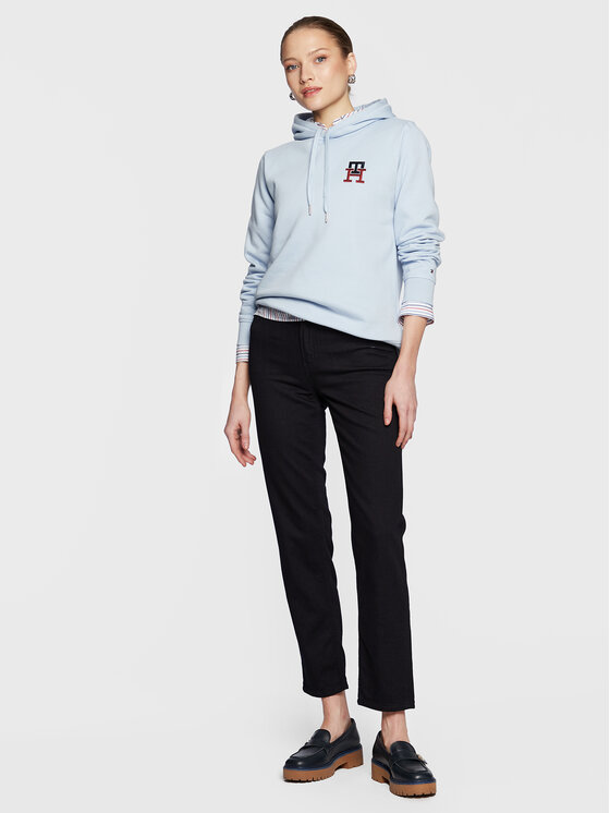 Felpa Monogram WW0WW37434 Blu Regular Fit