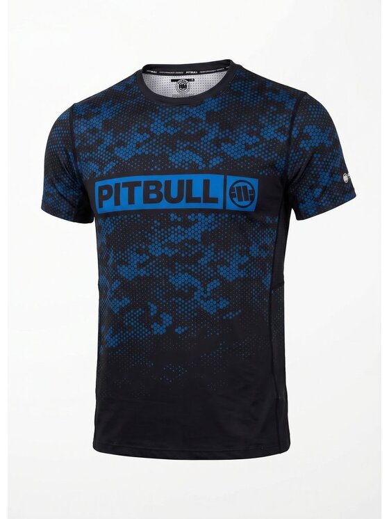 PITBULL PITBULL Koszulka techniczna HEX CAMO HILLTOP Niebieski Regular Fit