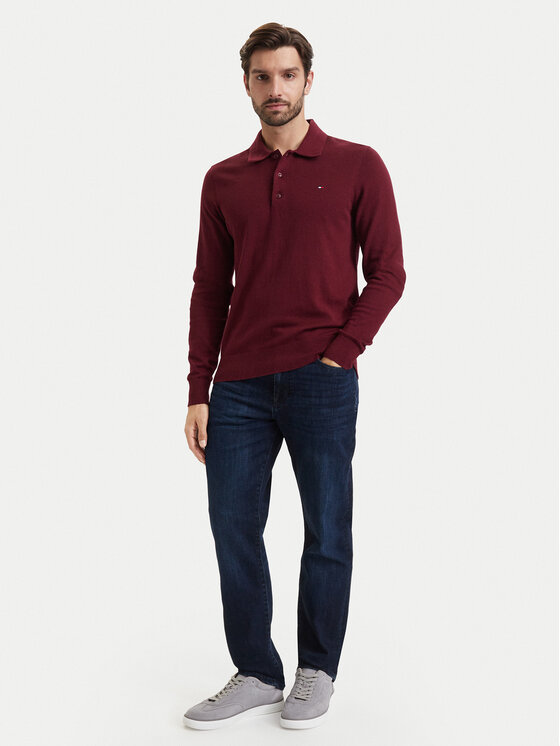 Tommy Hilfiger Tommy Hilfiger Sweter MW0MW36519 Bordowy Regular Fit