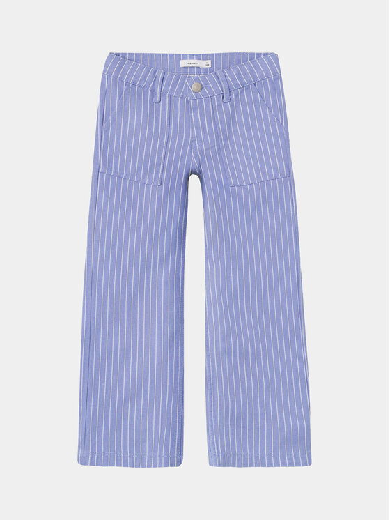 NAME IT NAME IT Bavlnené nohavice Bella 13224809 Modrá Wide Leg