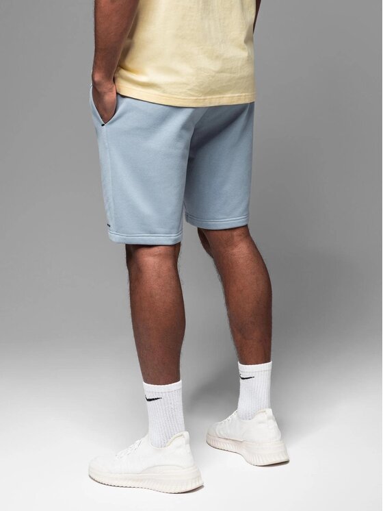 Ombre Ombre Šortky z materiálu OM-SRSK-0138 Modrá Slim Fit
