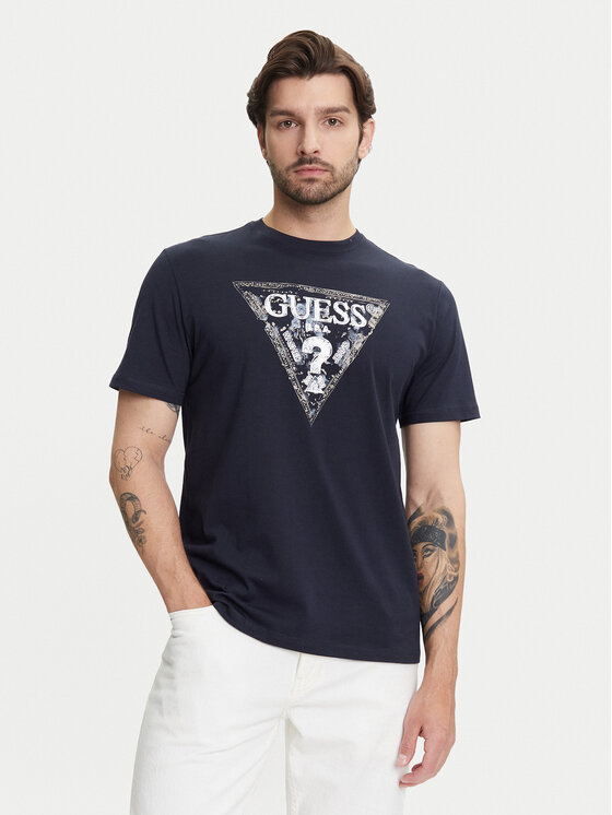 Guess Guess T-Shirt M5YI15 I3Z14 Granatowy Regular Fit