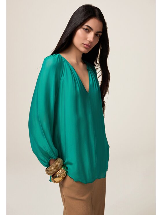 Oltre Oltre Blusa 2502J000746N025 Verde Baggy Fit