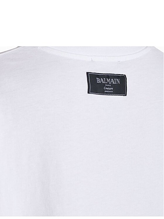 Balmain Balmain T-Shirt EF1EG110G Biały Regular Fit