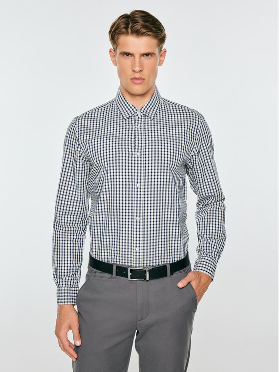 BIG STAR BIG STAR Koszula GIBKOR Granatowy Basic Fit