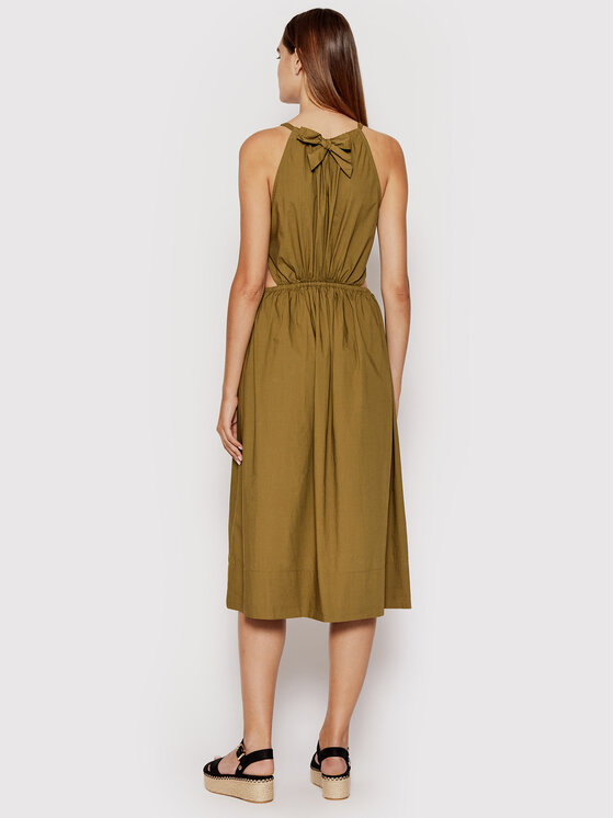 Sisley Sisley Poletna obleka 4JOZLV00U Rjava Regular Fit