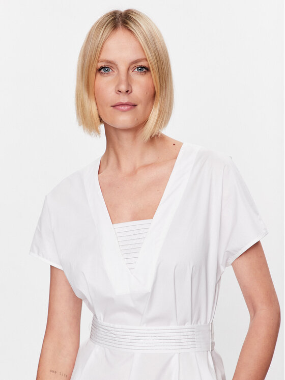 Peserico Peserico Sukienka codzienna S02893A Biały Regular Fit