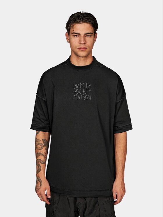 MADE BY SOCIETY MADE BY SOCIETY T-Shirt Silent Form - T17847 Czarny Basic Fit