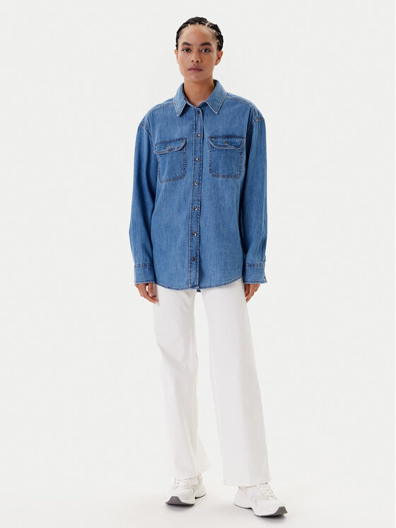 Tommy Jeans Tommy Jeans džinsiniai marškiniai DW0DW21073 Mėlyna Relaxed Fit