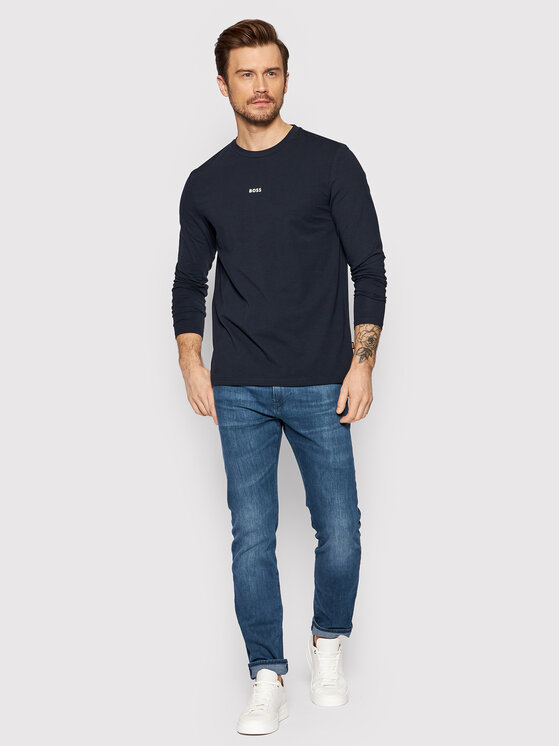 BOSS Boss Majica dugih rukava TChark 50473286 Tamnoplava Regular Fit