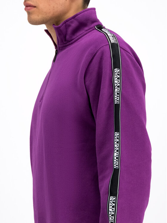 Napapijri Felpa Beja Zip N0YHU9 Viola Regular Fit Modivo