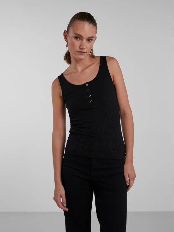 Pieces Top 17101438 Schwarz Slim Fit