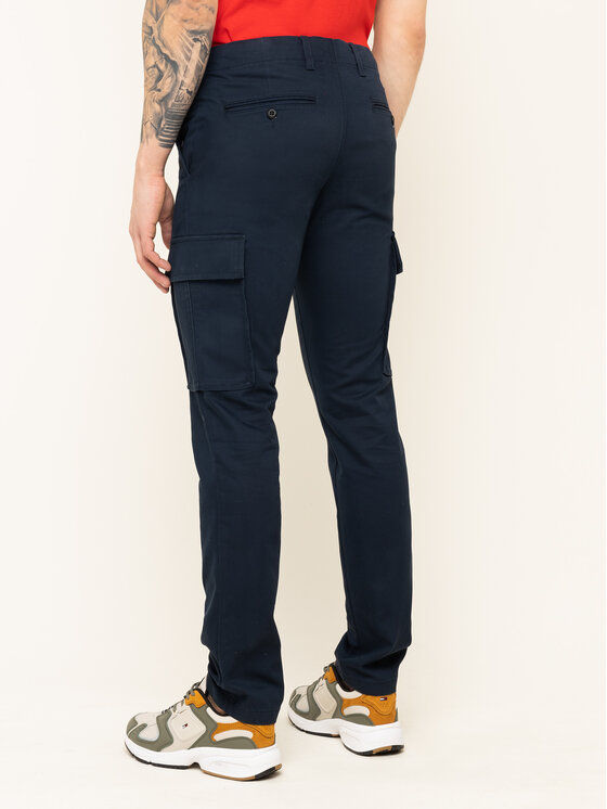 Tommy Hilfiger Tommy Hilfiger Kalhoty z materiálu Bleecker MW0MW11785 Tmavomodrá Slim Fit