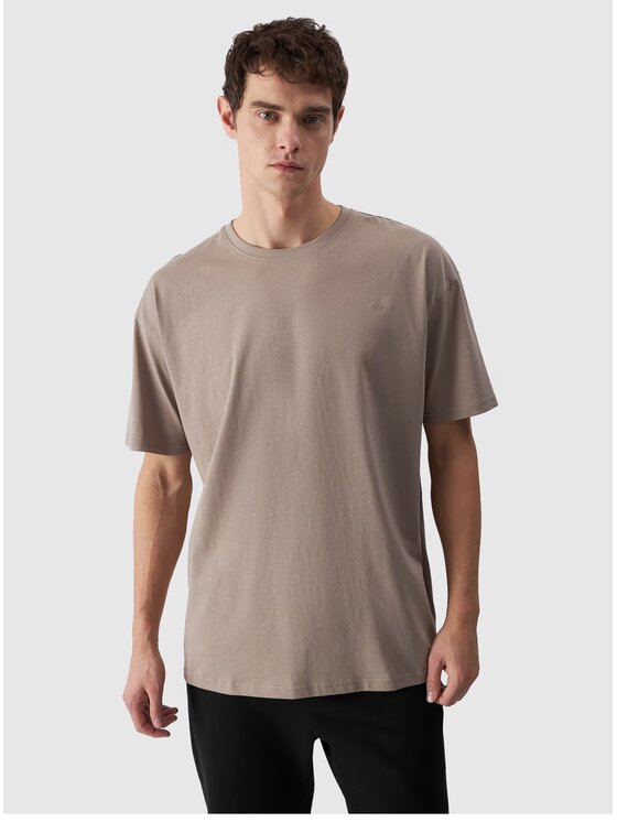 4F 4F T-Shirt 4FWAW24TTSHU1657 Brązowy Oversize