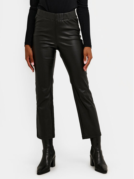 Kaffe Kaffe Tehisnahast püksid Ada 10503875 Must Slim Fit