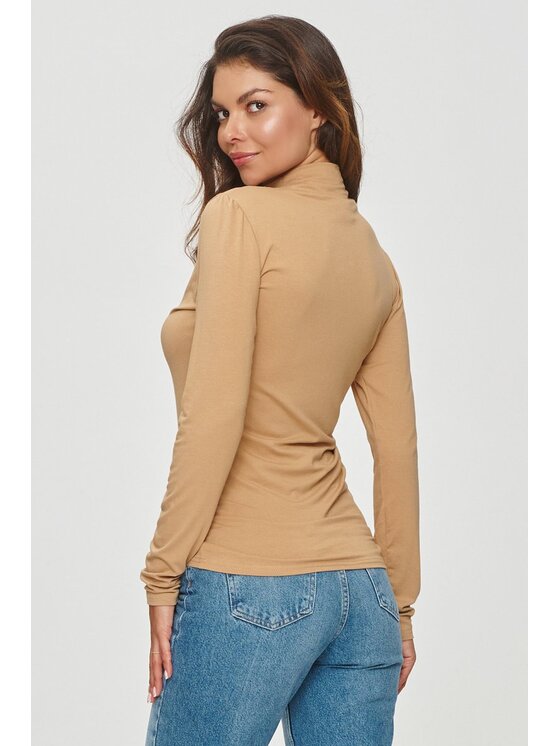 Makadamia Makadamia Bluzka M840 Beżowy Shaped Fit