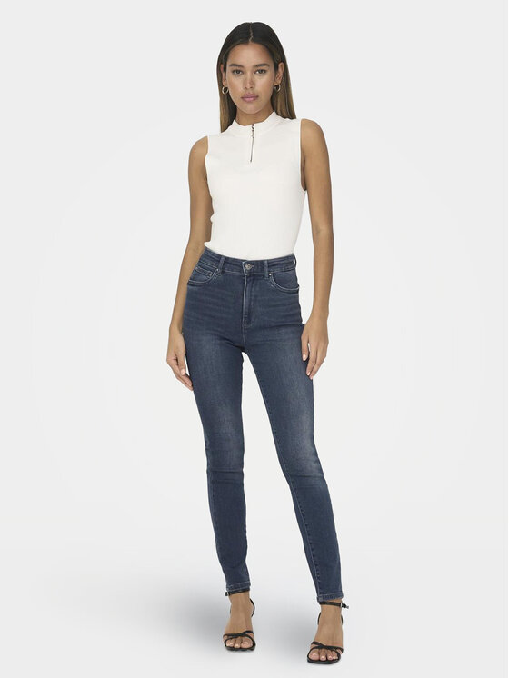 ONLY ONLY Jeansy Mila 15231285 Granatowy Skinny Fit