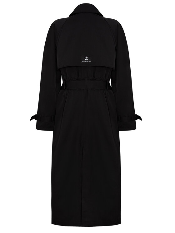 Magda Matyja Magda Matyja Trencz KIM COAT BLACK Czarny Long Fit