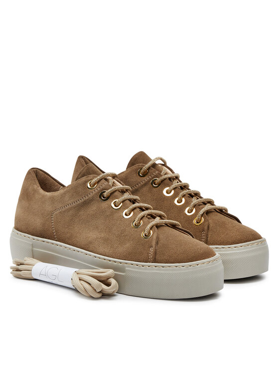 AGL AGL Sneakersy Crystal D925270PGKV153B349 Hnědá