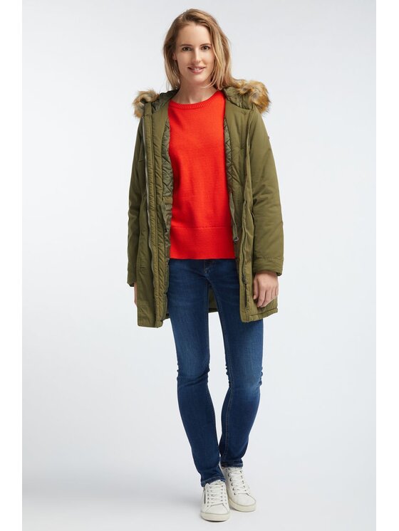 Mustang Mustang Kurtka damska PARKA Zielony Regular Fit