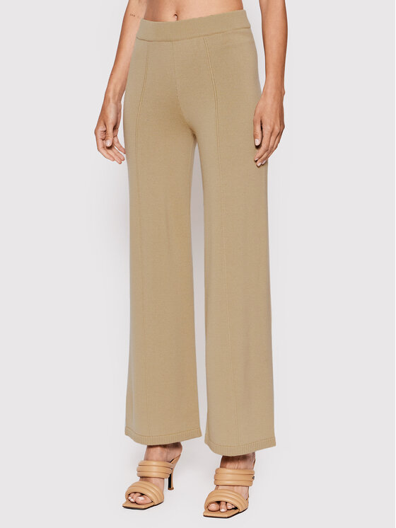 Max Mara Leisure Max Mara Leisure Úpletové kalhoty Ragtime 33360326 Béžová Relaxed Fit