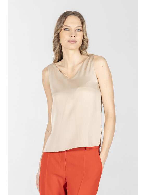 Deni Cler Milano Deni Cler Milano Top T-DC-0008-F2-80-12-1 Beżowy Regular Fit