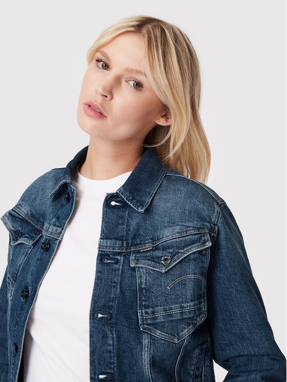G-Star Raw G-Star Raw Džinsinė striukė Burten Stretch D20051-C911-C767 Tamsiai mėlyna Regular Fit
