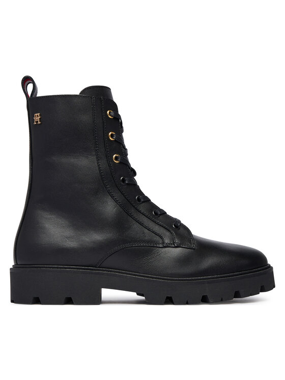 Tommy Hilfiger Tommy Hilfiger Saapad TH Stud Leather Lace-Up Boot FW0FW09571 Must