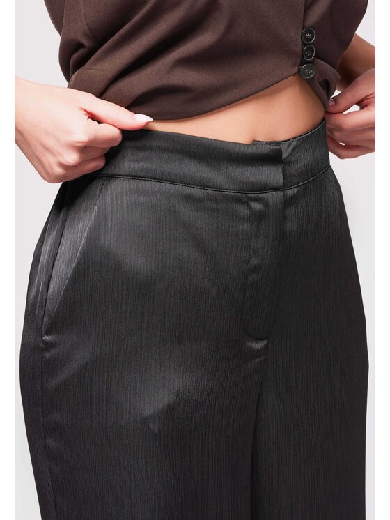 Ombre Ombre Spodnie materiałowe OW-PA-E0008 Czarny Regular Fit