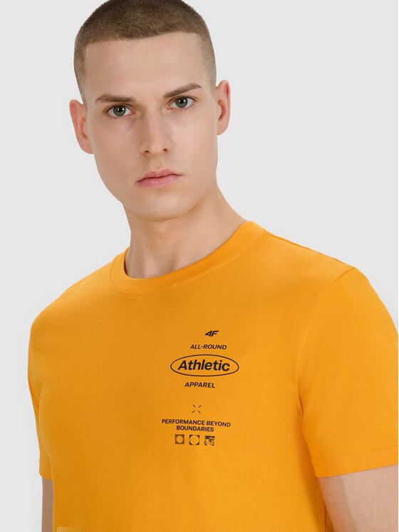 4F 4F T-Shirt SS MIDSHOP TEXTILE Pomarańczowy Regular Fit