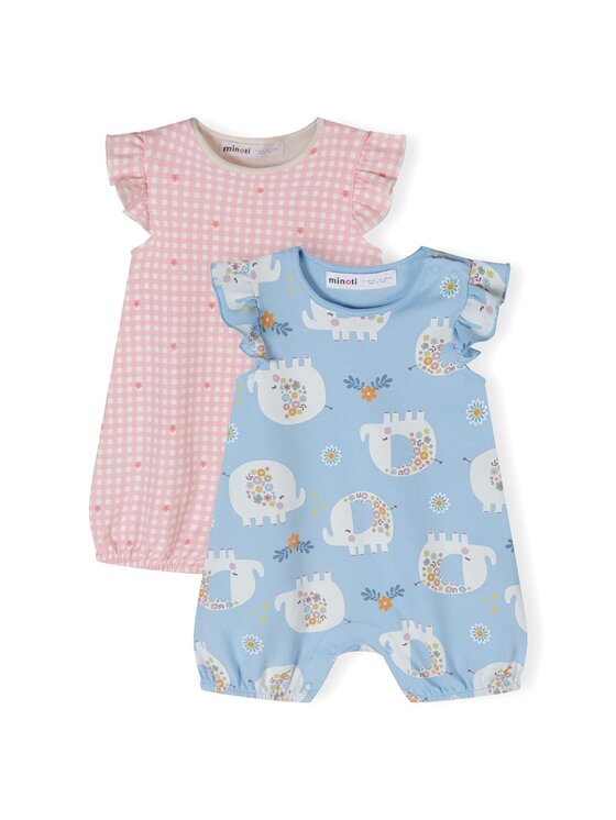 MINOTI MINOTI Komplet 2 par pajacy 24babypack34 Błękitny