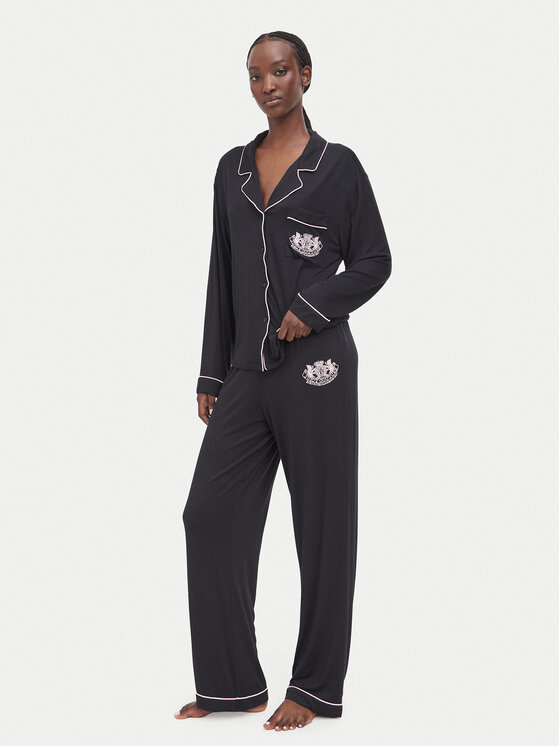 Juicy Couture Juicy Couture Pyžamo JCYPJ126856 Černá Relaxed Fit