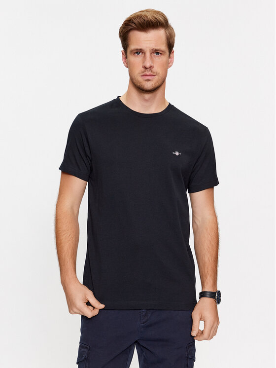 Gant T-shirt Shield 2003185 Crna Slim Fit