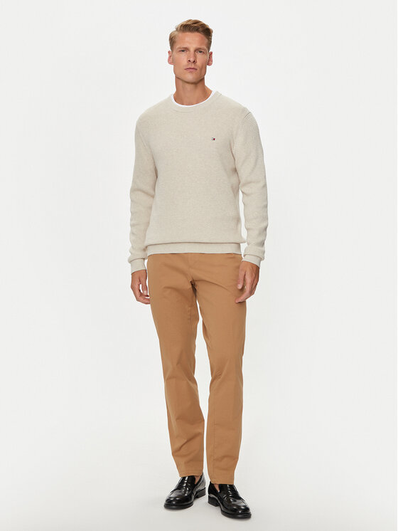 Tommy Hilfiger Tommy Hilfiger Пуловер MW0MW35470 Бежов Regular Fit