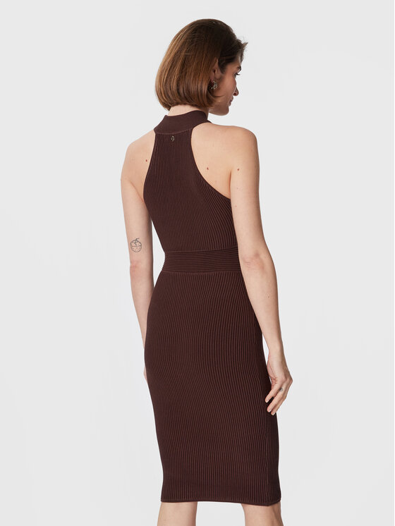 Guess Guess Džemper haljina Janice W3RK28 Z2YJ2 Smeđa Slim Fit