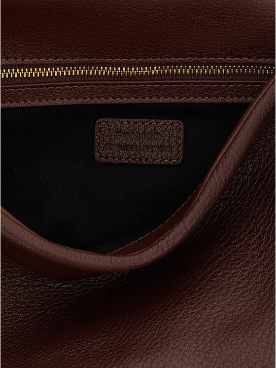 PINKO PINKO Torebka Brown Lamb Leather Shoulder Brązowy