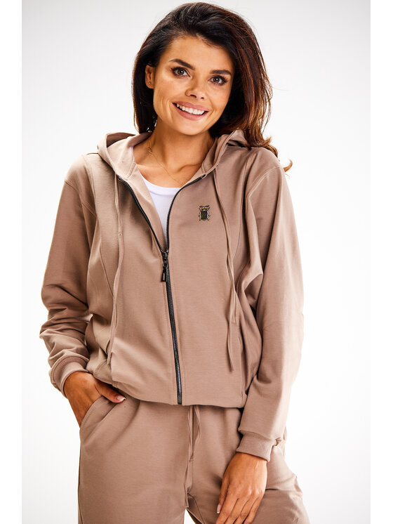 Awama Awama Mikina A607 Hnedá Basic Fit