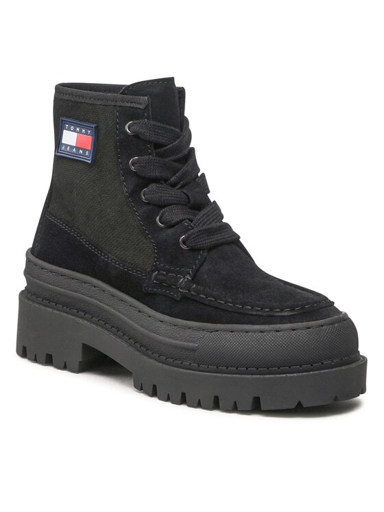Tommy Jeans Tommy Jeans Trzewiki Foxing Lace Up Boot EN0EN01915 Czarny
