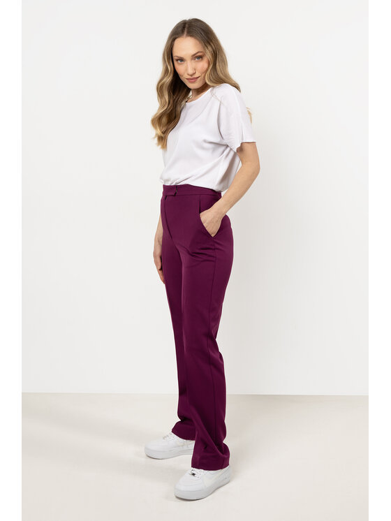 Awama Awama Spodnie damskie A713 Fioletowy Basic Fit